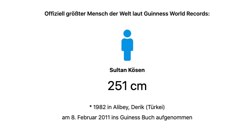 Wie gross ist der größte Mensch der Welt - Sultan Kösen